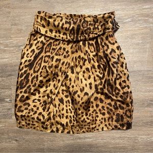 Season Js…100% Sild Cheetah Print Mini Skirt Size M